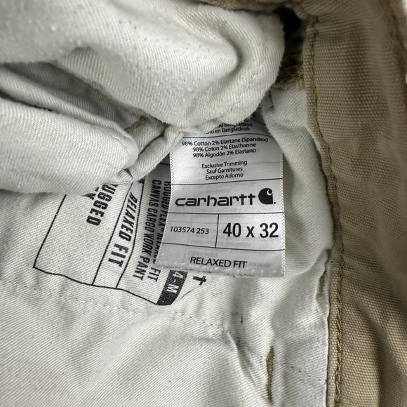 Carhartt Rugged Flex Relaxed Fit Work Pants Mens 38x30* Beige Tan BN3574-M - Picture 7 of 13